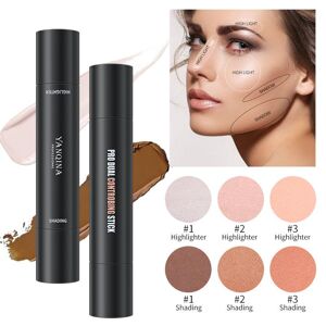 Make-Up Yanqina Doppelköpfiger Textmarker Für Damen, Dreidimensionaler Schatten-Concealer, V-Gesichtsaufheller, Natürlicher Konturierungsstift