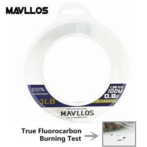 Mavllos 50 M 100 M Kohlefaser-Monofilament-Fluorkohlenstoff-Schnurvorfach, 100 % Fluorkohlenstoff-Angelschnur