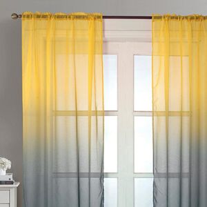 Hejing Transparenter, Praktischer, Weicher, Leichter Fenstervorhang Im Ombre-Design, Fenstervorhang Aus Tüll Für Das Wohnzimmer