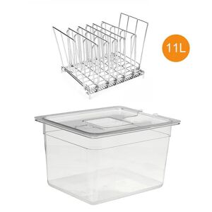 Kithchen Mr 11-Liter-Sous-Vide-Garbehälter Und Edelstahl-Sous-Vide-Rack-Sets, Abnehmbare Trennwände, Trennsteg Für Eintauchthermostat