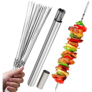 Youweigj 15 Teile/satz Edelstahl Bbq Spieße Flache Kebab Eisen Stick Neue Grill Spieß Outdoor