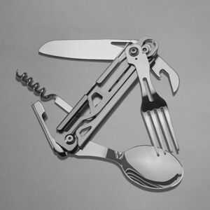 Mushroy Edelstahl Multi-Tool Tragbare Gabel Löffel Outdoor Camping Klappwerkzeuge