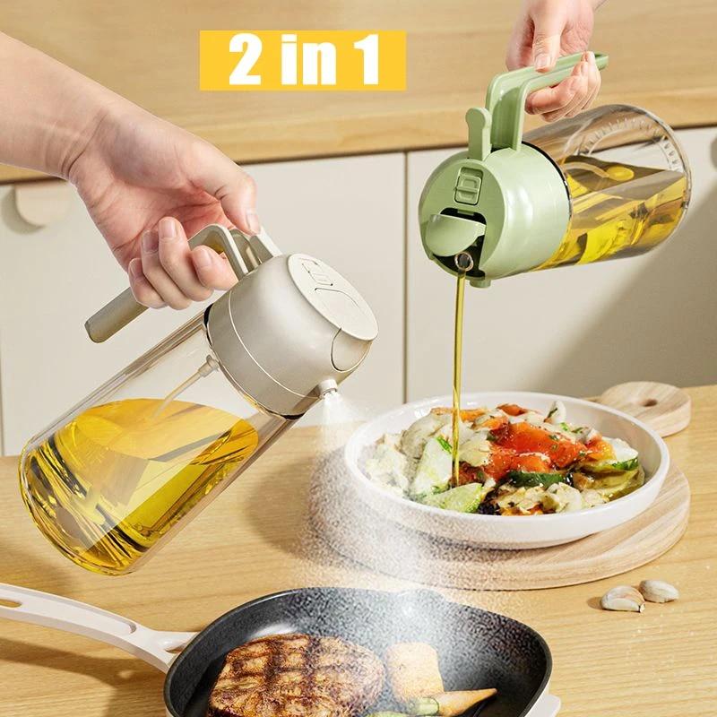 Yuyongzhi 2 In 1 Oil Spray Bottle Multifunction Glass Oil Bottle For Cooking Bbq Oil Dispensers Olive Oil Sprayer Mister Kitchen Gadgets