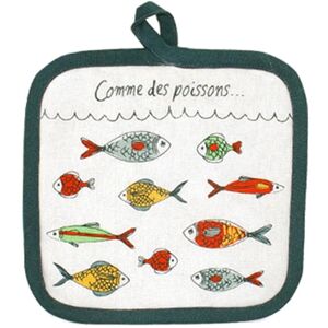 Les Trésors De Lily Lily'S Treasures [R6588] - Mehrfarbiger 'Fishes' Topflappen Aus Baumwolle (Wie Fisch . . . ) - 20x20 Cm