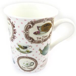 Les Trésors De Lily [N4276] - Designerbecher 'Tea Time' Weiß Multicolor