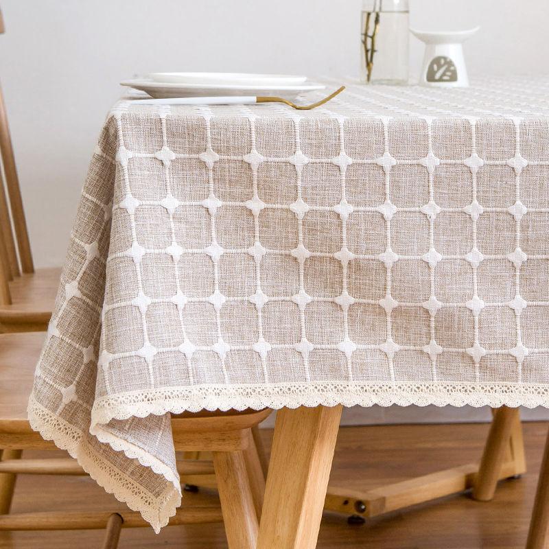 A Family Of Home Textiles Leinen Baumwolle Tischdecke Spitze Rechteckige Tischdecke Kaffee Für Wohnzimmer Tisch Abdeckung Matte Möbel Hause Dekorative