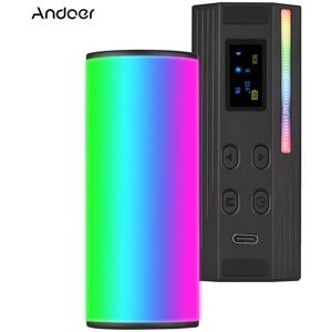 Andoer W100rgb Mini-Led-Videoleuchte, Wiederaufladbar, Rgb-Fülllicht, 2500 K-9000 K, Dimmbar, 20 Beleuchtungen