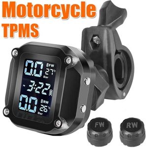 Adams Car Market Motorrad Tpms Motor Reifendruck Reifen Temperatur Überwachung Alarm System Mit 2 Externe Sensoren Usb Solar Lade Motos