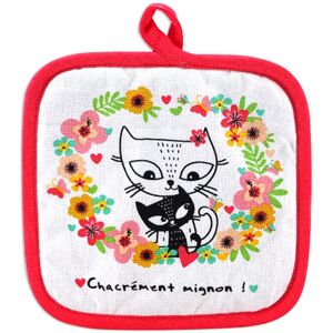 Les Trésors De Lily [A2424] – Mehrfarbig Weißer „cats“-Topflappen Aus Baumwolle (Verdammt Süß! ) - 20 X 20 Cm