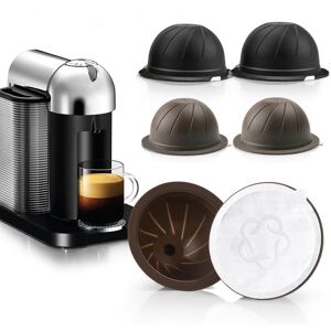 Vvguowei Wiederverwendbare Kaffeekapseln Für Nespresso Vertuo-Kaffeemaschinen, 1 Stück 230 Ml + 1 Stück 150 Ml + 50 Aufkleber Pro Box