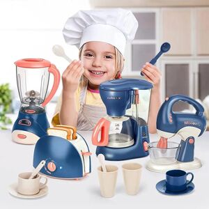 Chenxiaogang Mini-Haushaltsgeräte, Küchenspielzeug, Rollenspielset Mit Kaffeemaschine, Mixer, Mixer Und Toaster, Als Geschenk Für Kinder, Jungen Und Mädchen