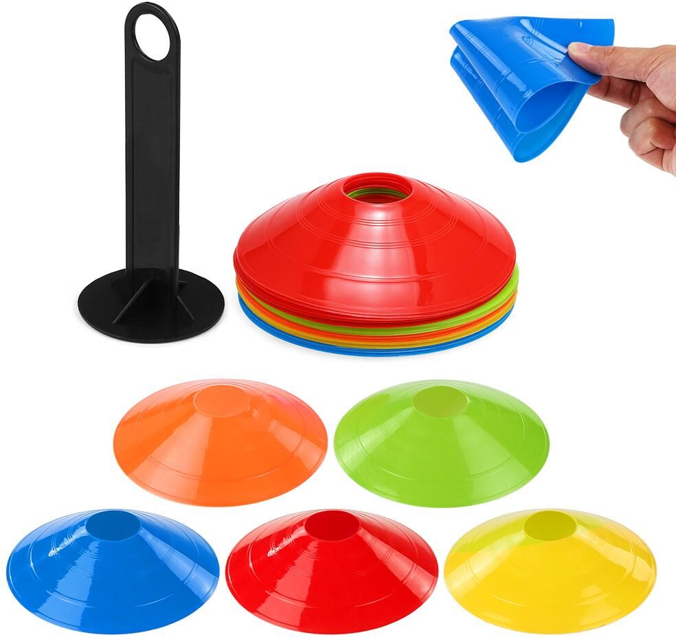 Tomtop Jms Agility Disc Cone Set Multi Sport Training Space Cones Mit Kunststoff-Ständerhalter Für Fußball