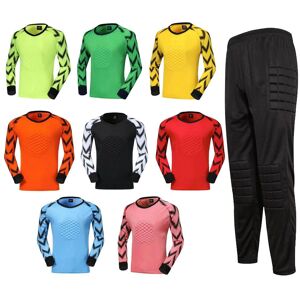 Iefiel 2 Torwartuniform Für Jungen, Langärmelige T-Shirts Mit Swetapants Fußball-Torwartpolster, Schützendes Torwartset