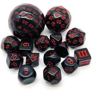 Dormia 15-Teiliges Komplettes Polyedrisches Würfelset D3-D100 Für Dnd-Rpg-Brettspielzubehör Hobbys Weihnachtsgeschenk Mit Tasche