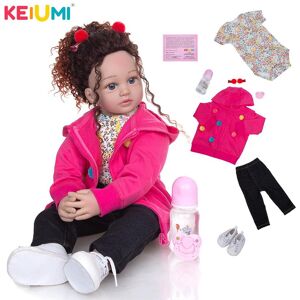 Keiumi 24 Zoll Reborn Babys Puppe Stoff Körper Mode Gut Aussehende Neugeborene Puppe Gefüllte Mädchen Puppe Spielzeug Für Kinder Geburtstag Geschenke