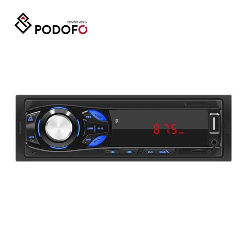 Podofo 1DIN In-Dash Autoradio 12V Auto Player mit Fernbedienung Unterstützung BT USB / SD / AUX-IN