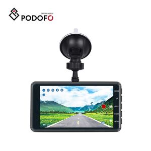 Podofo 150 ° vorne hinten Dash Cam 4 "1080P Auto DVR G-Sensor Schleife Aufnahme AI Sprachsteuerung Nachtsicht Auto Parkmonitor