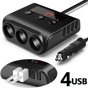 Adams Car Market Tr-12 Qc 3.0 Autoadapter 12 V/24 V, 100 W, 3 Steckdosen, Feuerzeugsteckdose, Schnittstelle Mit 8,5 A, 4 Usb-Anschlüsse