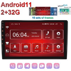 Podofo Android 11 2 Din 10,1 Zoll / 9 Zoll Autoradio Autoradio 2+32g Hd 1080p Auto Mp5-Player Mit Bluetooth Wifi Gps Fm Radio Rückspiegel Link