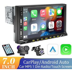 Sagetechnology Autoradio 1 Din Mp5 Player 7 Zoll Touchscreen Carplay Android Auto Multimedia Usb Mirror Link Universal