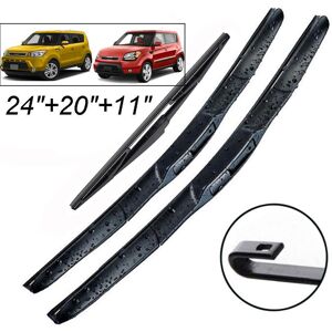 Xukey-Wiper Xukey 3 Teile/satz Vorne Hinten Heckklappe Scheibenwischerblätter Set Kit Für Kia Soul Mk1 Mk2 2019 2018 2017 2016 2015 2014 2013 2012