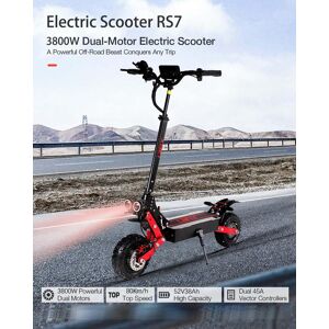 Eu Electric Scooter Boutique Lafly Rs7 Neuer 3800 W 52 V 38 Ah Doppelmotor-Doppelrad 11 Zoll Maximale Kilometer 80–100 Km Hydraulischer Bremsdämpfer Elektroroller