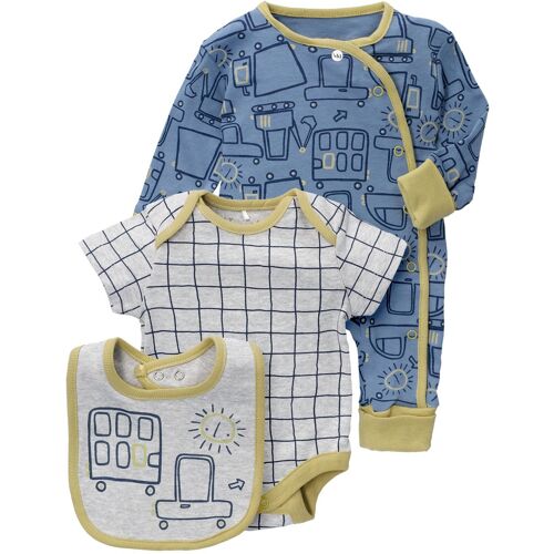 Lily & Jack 3 Teile Set Fahrzeuge blau gelb 56/62 (0-3 Monate)