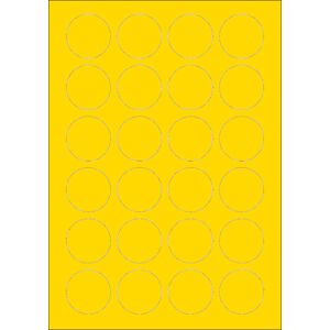 Sorex Gelbe A4-Etiketten 40 mm rund (100 Blatt)