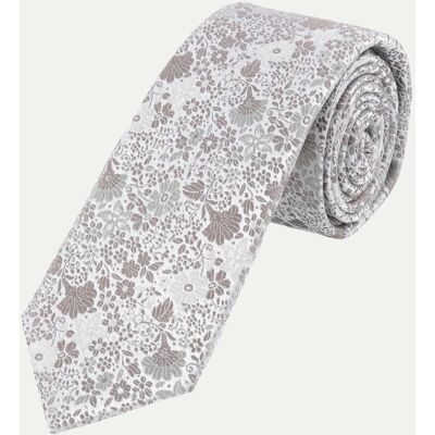 Prince Bowtie Krawatte mit Floralem Muster 7cm Grau Prince Bowtie Krawatte mit Floralem Muster 7cm Grau