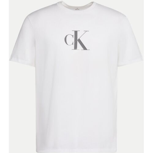 Calvin Klein T-Shirt Mit Monogramm, Größe L Weiß