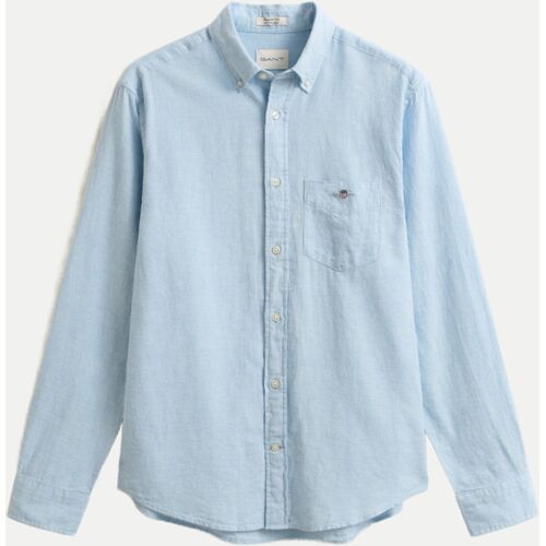 Gant Leinenhemd Regular-Fit, Größe Xl Blau