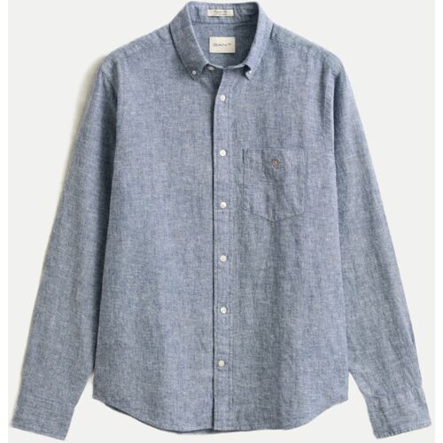 Gant Leinenhemd Regular-Fit, Größe L Blau
