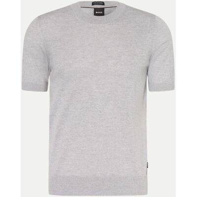 Boss Black Kurzarm-Pullover Grau M Boss Black Kurzarm-Pullover Grau M