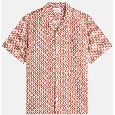 Tommy Hilfiger Kurzarm-Hemd aus Leinen-Mix Orange S Tommy Hilfiger Kurzarm-Hemd aus Leinen-Mix Orange S