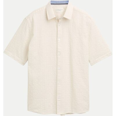 Tom Tailor Casual Kurzarmhemd Strukturiert Beige XXL Tom Tailor Casual Kurzarmhemd Strukturiert Beige XXL
