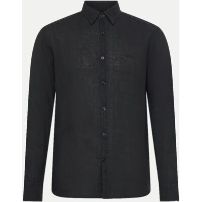 Boss Orange Regular-Fit Leinen-Hemd Schwarz S Boss Orange Regular-Fit Leinen-Hemd Schwarz S