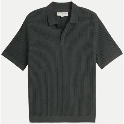 Tom Tailor Casual Kurzärmliger Pullover mit Polokragen Schwarz M Tom Tailor Casual Kurzärmliger Pullover mit Polokragen Schwarz M