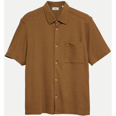 S. Oliver RED LABEL Kurzarm-Hemd Braun XL S. Oliver RED LABEL Kurzarm-Hemd Braun XL