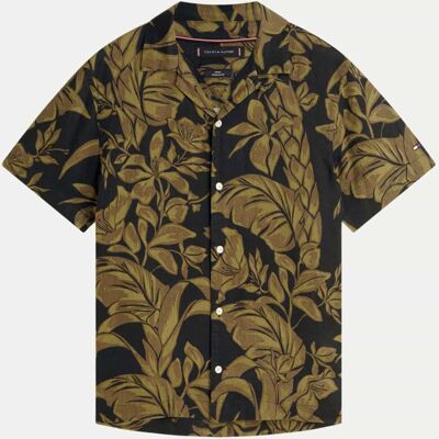 Tommy Hilfiger Florales Fit Kurzarm-Hemd Schwarz S Tommy Hilfiger Florales Fit Kurzarm-Hemd Schwarz S