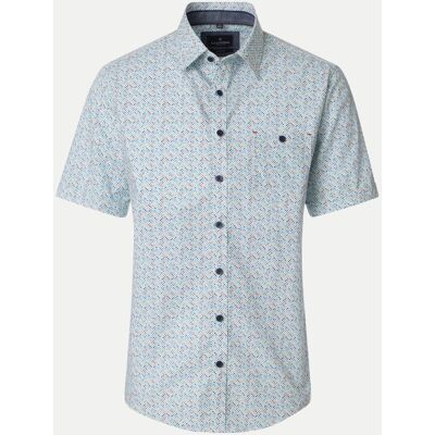 Casamoda Kurzarmhemd mit Allover-Print Blau L Casamoda Kurzarmhemd mit Allover-Print Blau L