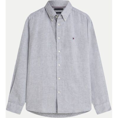 Tommy Hilfiger Freizeithemd aus Leinen-Mix Grau S Tommy Hilfiger Freizeithemd aus Leinen-Mix Grau S