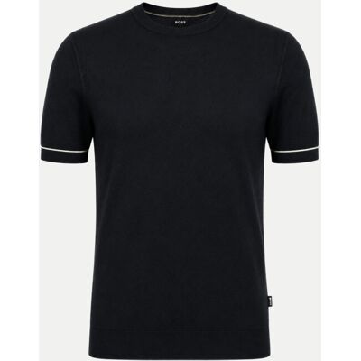 Boss Black Kurzarm- Pullover Gestreift Schwarz 3XL Boss Black Kurzarm- Pullover Gestreift Schwarz 3XL