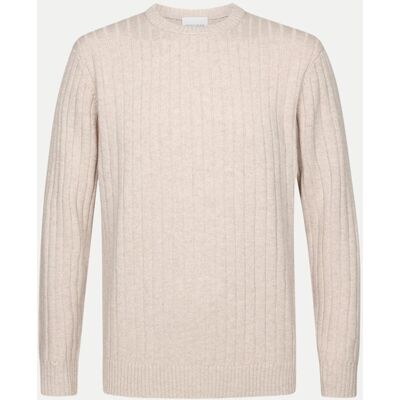 PROFUOMO Pullover mit Strukturiertenmuster Beige L PROFUOMO Pullover mit Strukturiertenmuster Beige L
