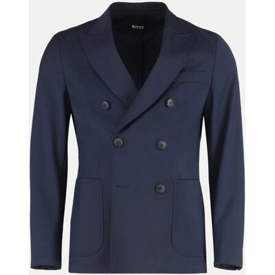 Boss Black Wollblazer Zweireihig Blau 46 Boss Black Wollblazer Zweireihig Blau 46