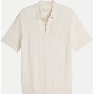 Tom Tailor Casual Kurzärmliger Pullover mit Polokragen Weiß M Tom Tailor Casual Kurzärmliger Pullover mit Polokragen Weiß M