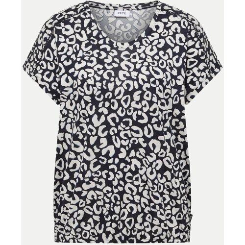Cecil Bluse Mit Animalprint, Größe M Schwarz