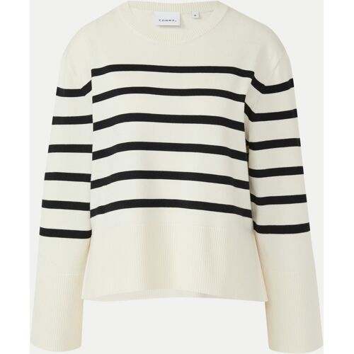 Comma Streifenpullover, Größe 42 Weiß
