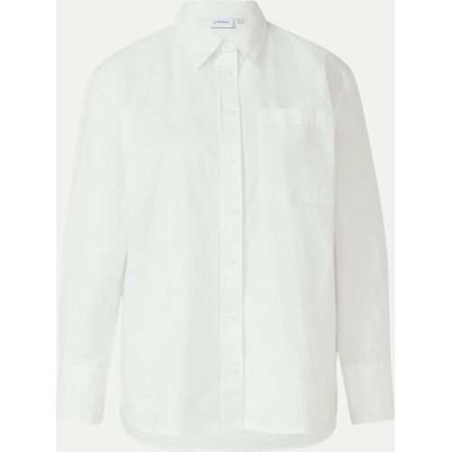 Comma Relaxed-Fit Hemdbluse Aus Popeline, Größe 38 Weiß