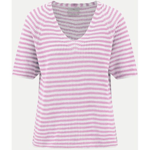 Fynch-Hatton Gestreifter Leinenpullover, Größe 3xl Rosa