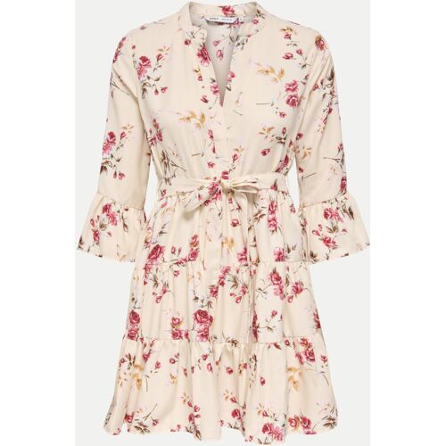 Only Kurzes Kleid Mit 3/4 Arm, Größe L Beige